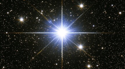 Wall Mural - bright star in dark night sky celestial background space galaxy cosmic astronomy