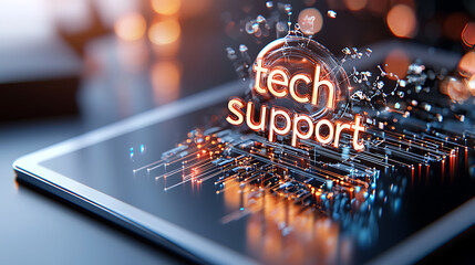 Poster - Tech support event showcases innovations in technology digital workspace interactive content modern environment engaging viewpoint