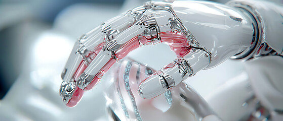 Poster - Innovative robotics interaction futuristic laboratory close-up image technology environment macro view ai concept for advancement