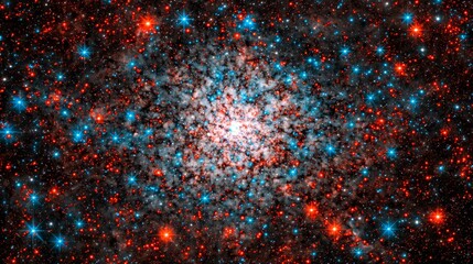 Wall Mural - Stunning Cosmic Nebula Red and Blue Star Cluster Galactic Dust and Gas