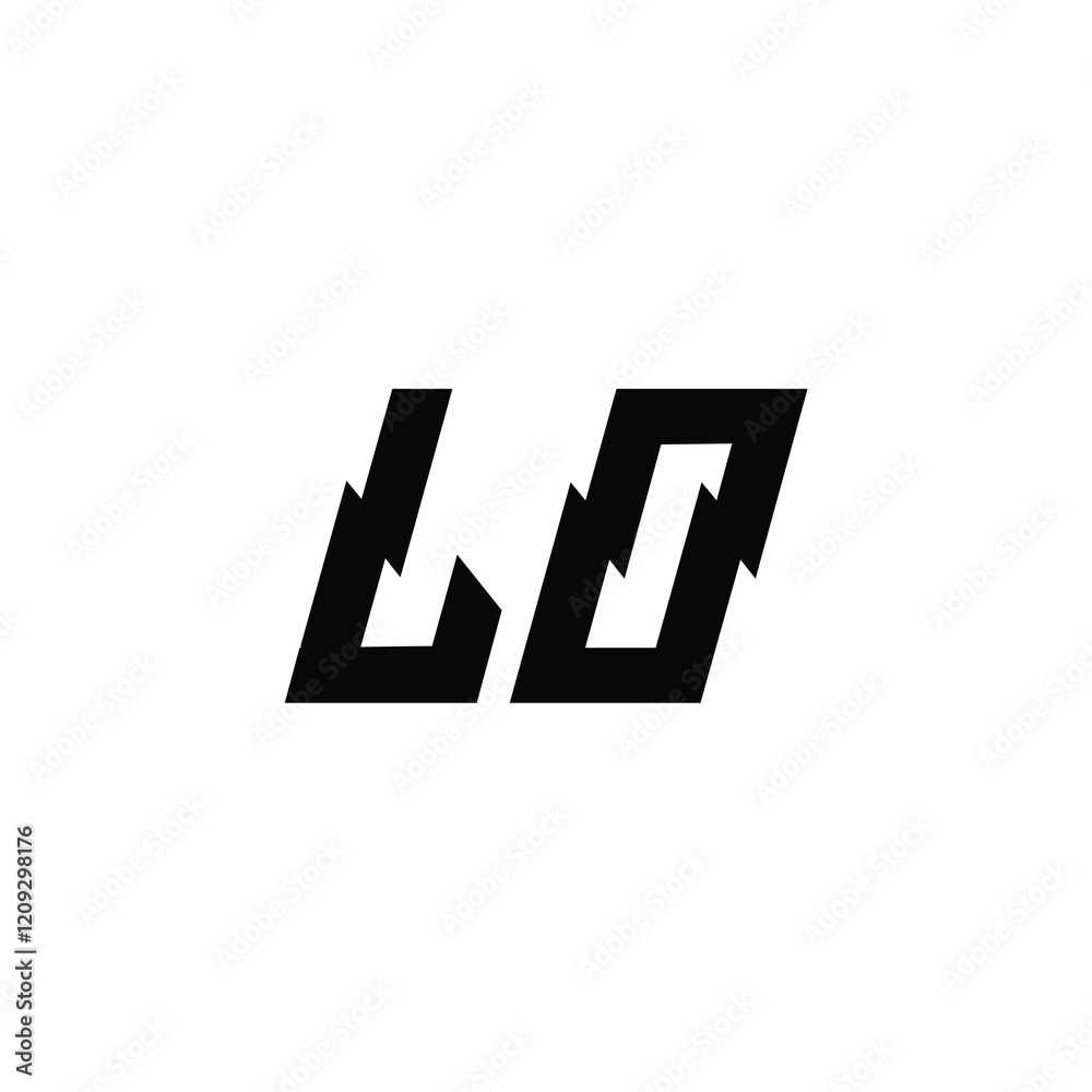 LO monogram logo design letter text name symbol monochrome logotype ...