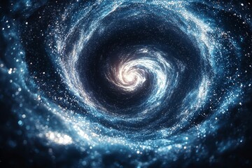 Wall Mural - celestial collision galactic spiral formation outer space digital art cosmic environment frontal vie