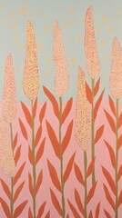 Sticker - Pampas flowers pattern backgrounds painting