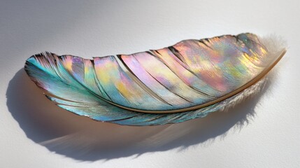 Sticker - Close-up of an Iridescent Bird Feather