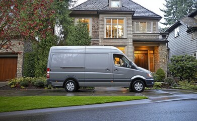 a convenient van positioned for optimal moving efficiency.