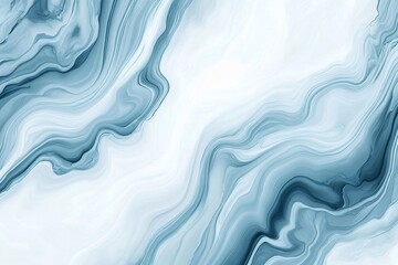 Poster - Abstract composition features a calming liquid pool with smooth ripples in soft blue and gray tones, offering ample blank space for creative text overlay and modern design