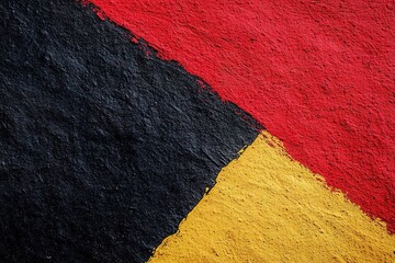 Poster - Textured abstract backdrop features bold shades of red, yellow, and black in crayon-like styles with playful patterns, creating a modern, artistic aesthetic perfect for text overlay