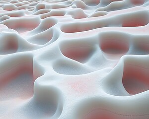 Poster - Abstract white and pink 3D organic texture.