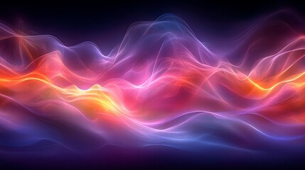 Poster - Abstract colorful wavy light energy flow.