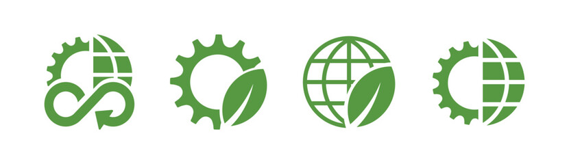 circular economy icons on white background	