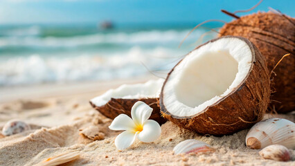 Canvas Print - coconut on the beach