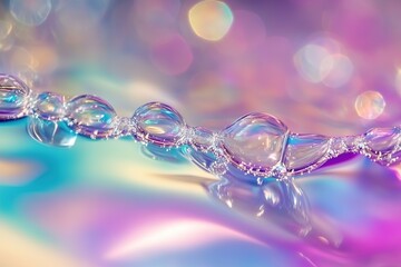 Poster - This abstract backdrop features fluid holographic textures with iridescent colors blending harmoniously