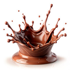 Poster - chocolate splash isolated on white