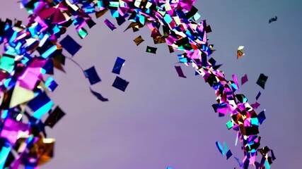 Fototapete - Colorful confetti spirals in a vibrant celebration at an indoor event