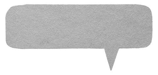 Aufkleber - Grey gray blank cut out cardboard paper speech bubble with round rounded corners rough edges, copy space for text on transparent png background design element