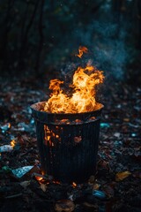 Sticker - Fire Burning Trash Can