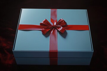 Canvas Print - Gift Box with Red Ribbon