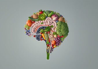 brain and gut healthy concept