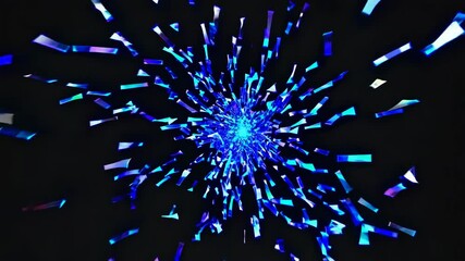 Aufkleber - Colorful abstract explosion in blue shades creates mesmerizing visual effect
