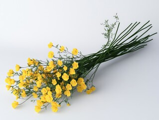 Wall Mural - Yellow Flowers on White Surface