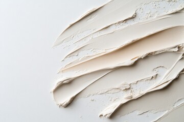 Poster - Creamy texture blends gracefully on a smooth white canvas inspiring artistic expression and creativity