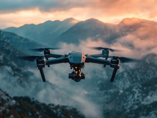 Wall Mural - Mountain Drone Flight