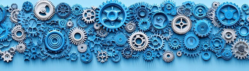 Poster - A symbolic representation of interconnected gears representing synchronized communication processes.