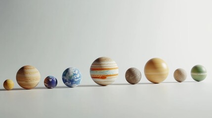 Wall Mural - Painted Wooden Planets