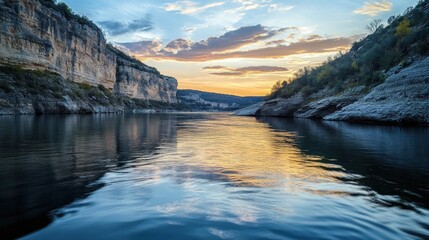 Sticker - Serene Sunset Over Canyon Lake