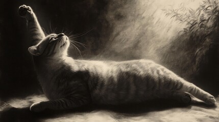 Wall Mural - A Cat Basking in the Sun's Rays