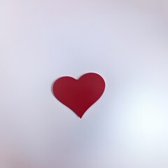 Poster - A red heart is on a white background