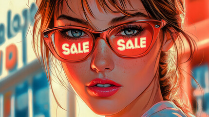 Wall Mural - A vibrant comic book illustration featuring a character with bol