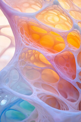 Poster - A sophisticated abstract glass lattice with overlapping intricate patterns and dynamic light refractions, enhancing depth and complexity,