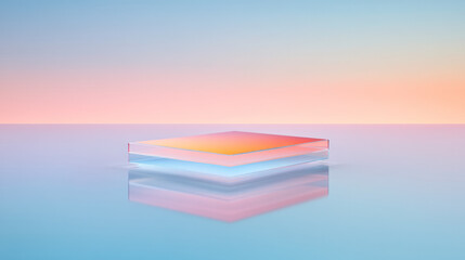 Poster - A minimalist glass grid structure with delicate, intricate lines and a harmonious blend of light and shadow, creating a balanced composition,