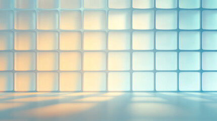 Poster - a minimalist glass grid structure with delicate, intricate lines and a harmonious blend of light and