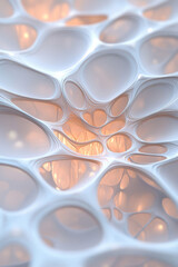 Poster - a creative abstract glass matrix with complex interlocking patterns and luminous accents, highlighti