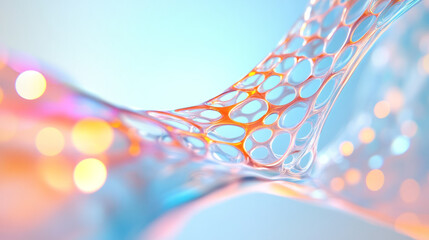 Poster - An artistic depiction of a glass network with intricate fractal patterns and vibrant light play, symbolizing complexity and beauty,