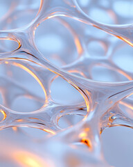 Poster - A sleek abstract glass lattice with detailed, interconnected lines and a sparkling transparent finish, enhancing depth and dimension,