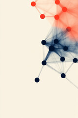 Poster - A modern abstract network with black nodes and intricate geometric lines forming a complex, layered structure on a subtle gradient background,