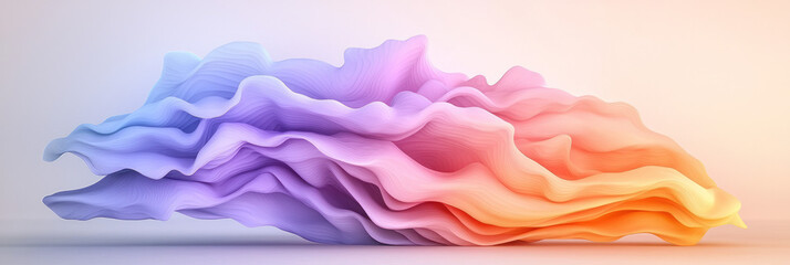 Poster - An artistic representation of abstract flowing waves in varying shades of pink and purple, emphasizing fluidity and harmony,