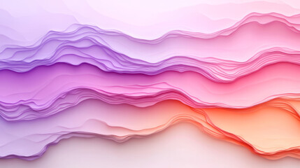 Poster - A dynamic abstract design featuring layered pink and purple 3D waves with a sense of motion and depth, perfect for modern aesthetics,