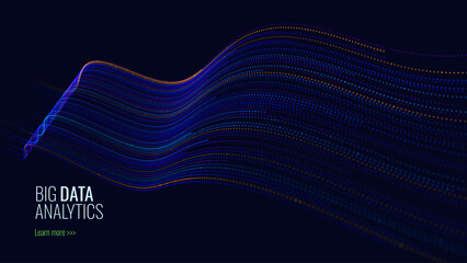 Leinwandbilder - High Speed Light Particles Internet Data Background. Digital Road Fast Speed Internet Broadband Data Flow Concept. Light Arc Turn Twist Bend Effect. Vector Illustration.
