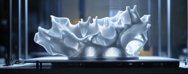 Leinwandbilder - A 3D printer creating a complex object layer by layer, its precise movements bringing a digital design to life.