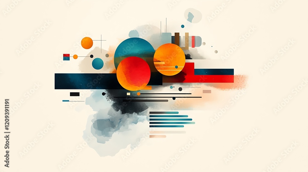 Artistic poster with abstract shapes representing different programming ...