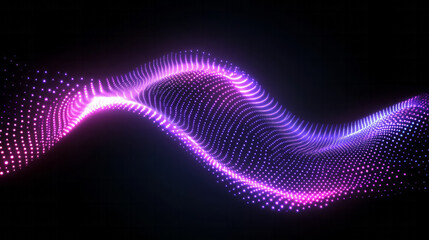 Poster - a mesmerizing purple dotted wave enhanced by neon glows, creating a dynamic and visually stunning pa