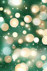 Aufkleber - An elegant arrangement of golden bokeh lights scattered over a deep green backdrop, evoking a celebratory and enchanting mood,