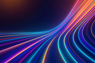 Leinwandbilder - A mesmerizing abstract light pattern with radiant red and blue lines emanating from multiple points, creating a multi-dimensional effect,