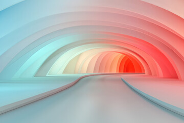 Fototapete - A bold abstract composition of overlapping red and blue radiating light beams, enhancing the sense of depth and energy,