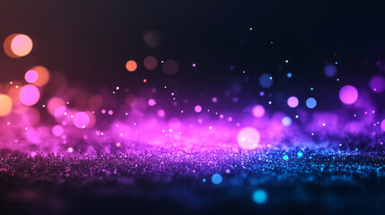 Leinwandbilder - A dynamic abstract composition showcasing a radiant burst of colorful light particles floating in a vast, dark space,