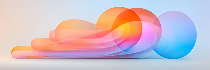 Poster - A captivating digital pixel pattern of interconnected colorful circles with radiant neon gradients, symbolizing connectivity and modernity,